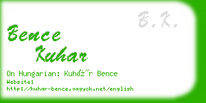 bence kuhar business card
